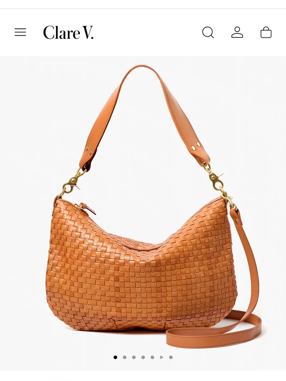 Clare V Moyen Messenger Bag in Natural Woven Checker